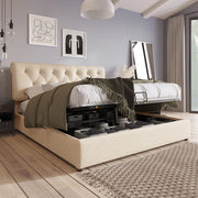letto imbottito lino naturale 160x200 cm