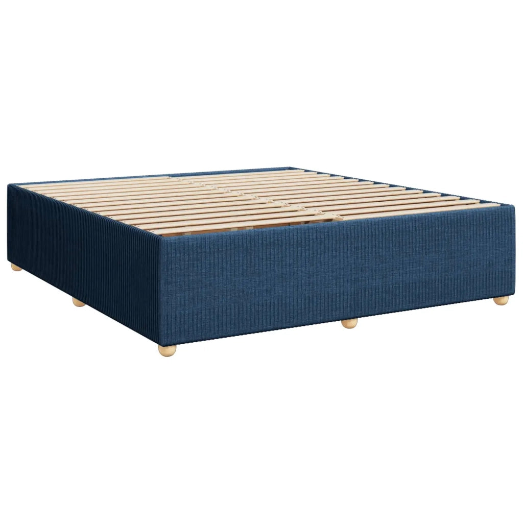Letto box spring con materasso Blu 200 x 200 cm Tessuto 3454486