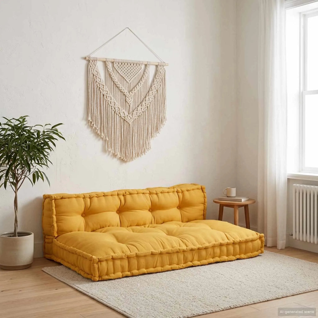 Cuscino per Divano Pallet 2 pcs Giallo 120 x 80 x 38 cm Tessuto 4019093