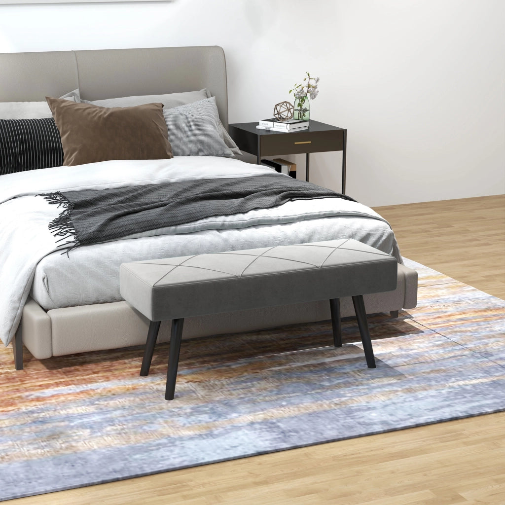 Panca letto imbottita ¨C Minimal ¨C Grigio 100x36x45 cm