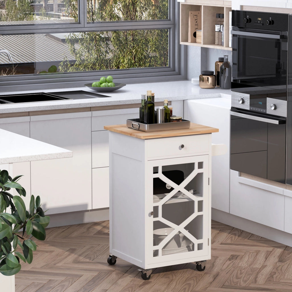 Tavolino da cucina con ruote ¨C Minimal ¨C Bianco