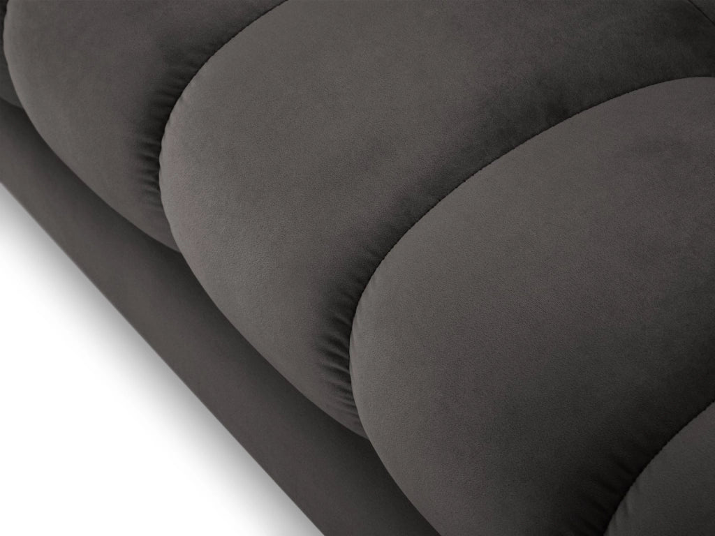Cosmopolitan Design - Divano "Bali" 4 posti in velluto grigio scuro 