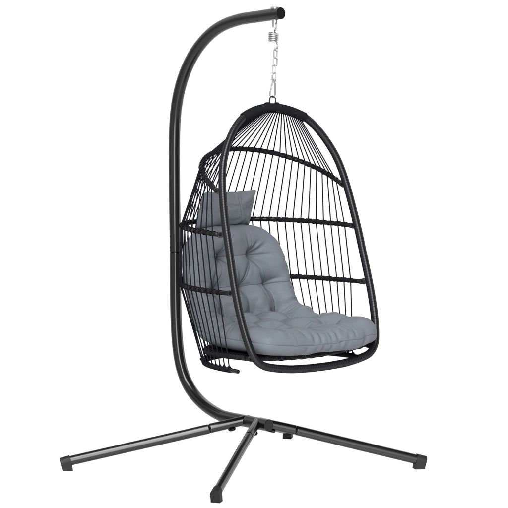 Sedia da pranzo sospesa ¨C zephmum ¨C grigio con cuscino
