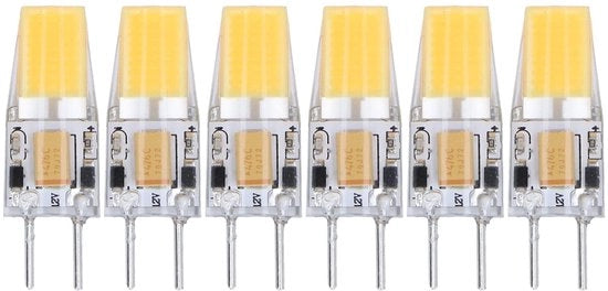 Lampada alogena 5W AC/DC 12V - GY6.35 - Luce calda 2700K - Angolo di dispersione 360 gradi - 6 pezzi - Materiale silicio - Lampada a incandescenza