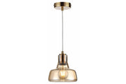 Lampada sospensione Haga ottone vetro E27 40W Reality