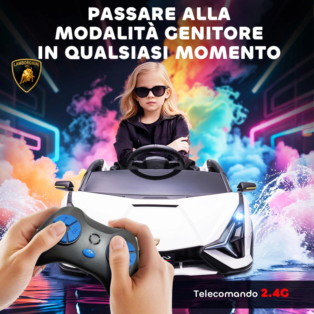 Macchina Elettrica Bambini 3-5 Anni ¨C Minimal ¨C Bianco