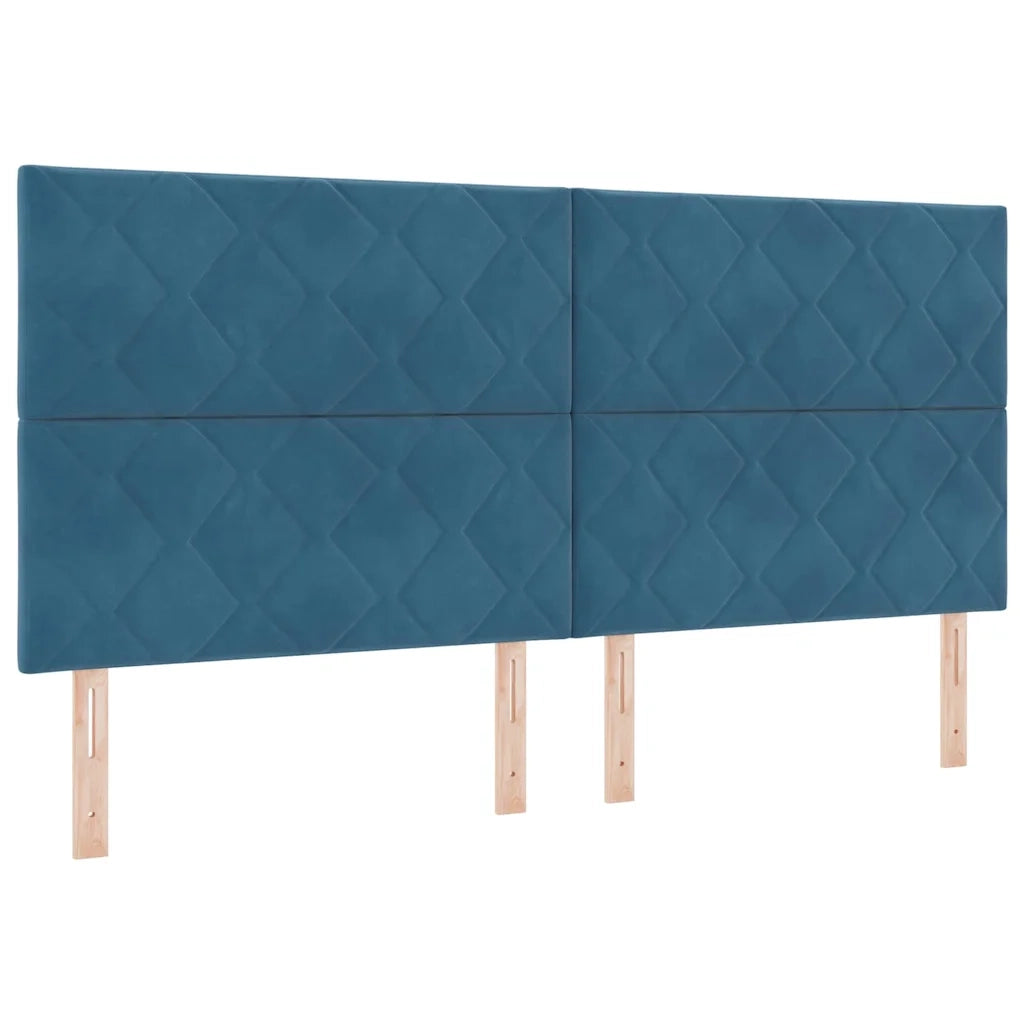 Letto a molle con testiera Blu Scuro 200 x 200 cm Velluto 3345033