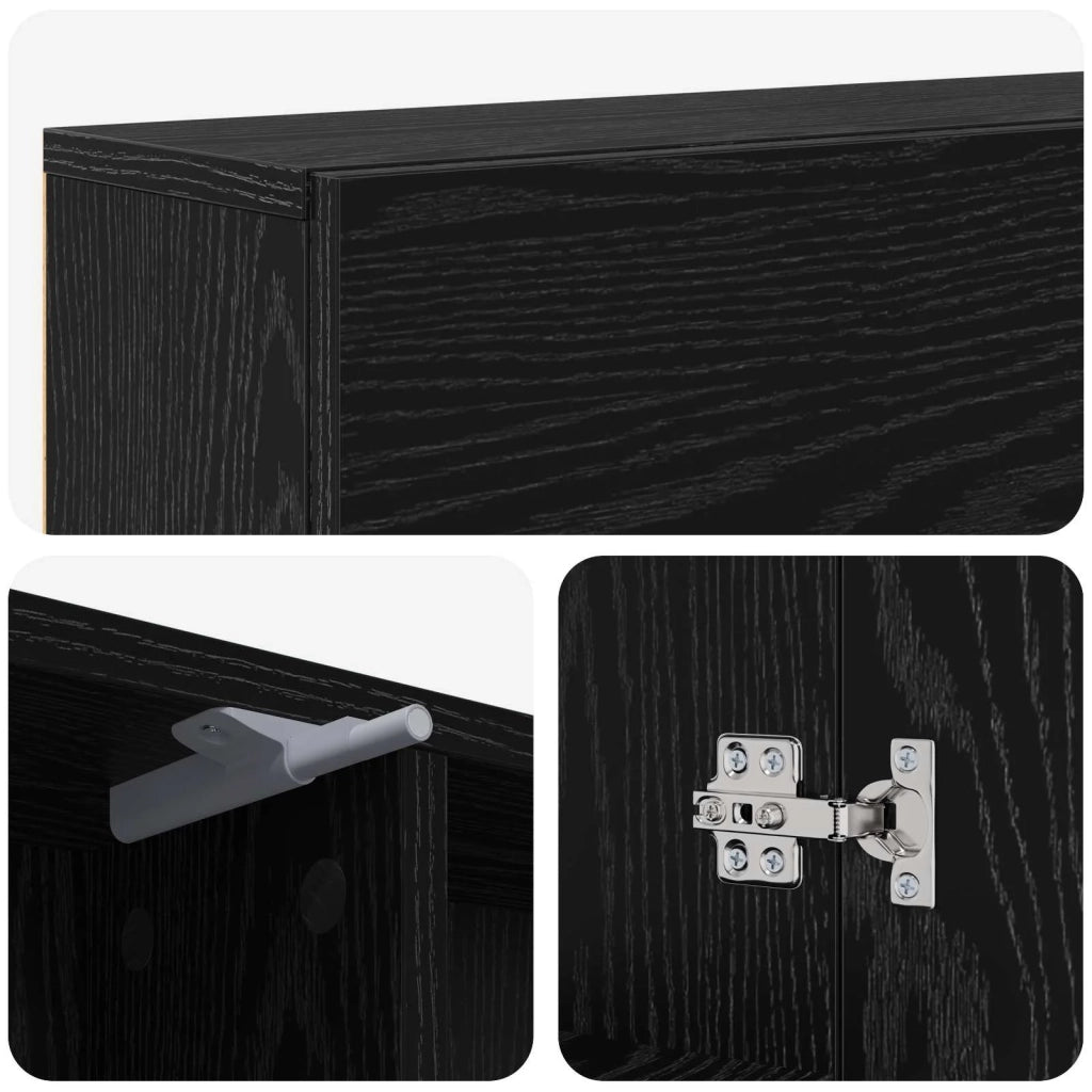 Cornice per camino Rovere Nero 102 x 18 x 100,5 cm 8006599
