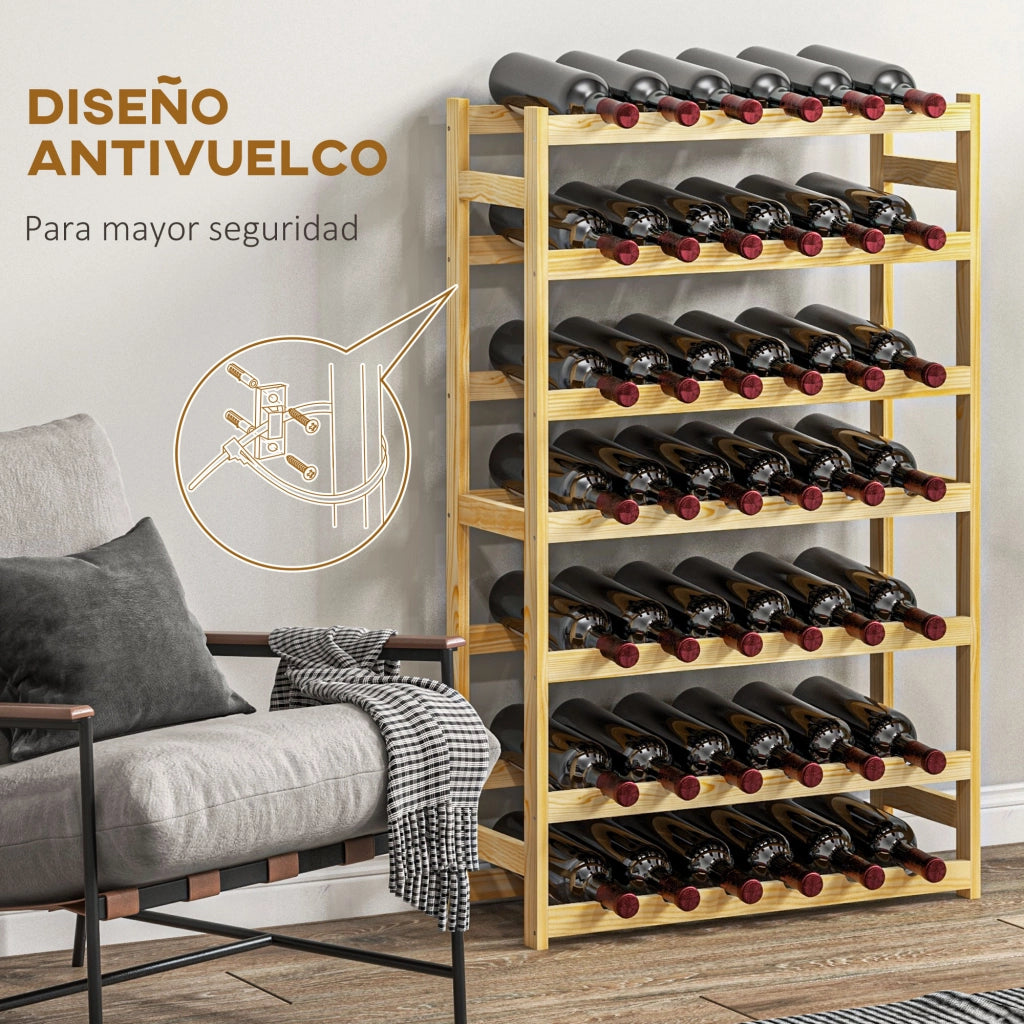 Libreria per Vino ¨C Minimal ¨C 63x25x102 cm Natural