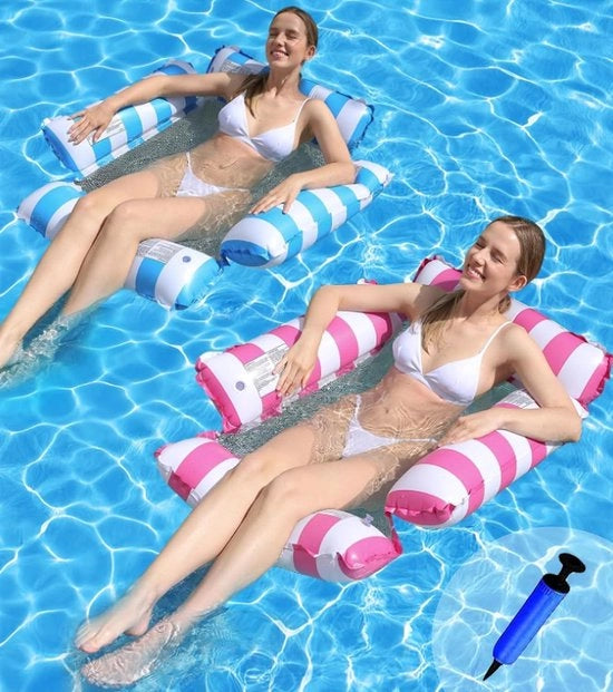 Ombrello Inflatabile e 2 Panni d'Acqua per Piscina - Divano Inflabile Portatile 4 in 1 - Ombrello per Piscina con 1 Pompa