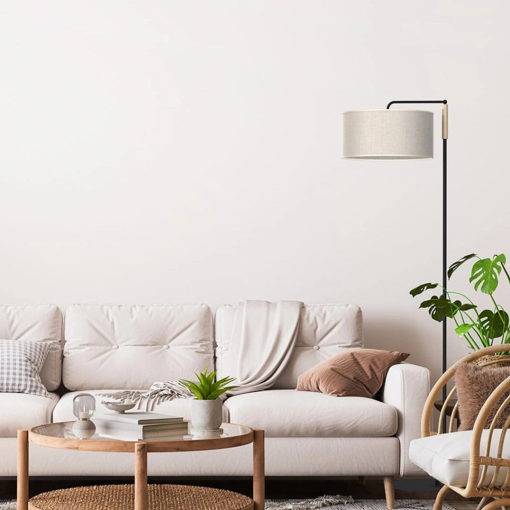 Lampada da terra Atlanta 1xE27 60W nero/grigio Milagro
