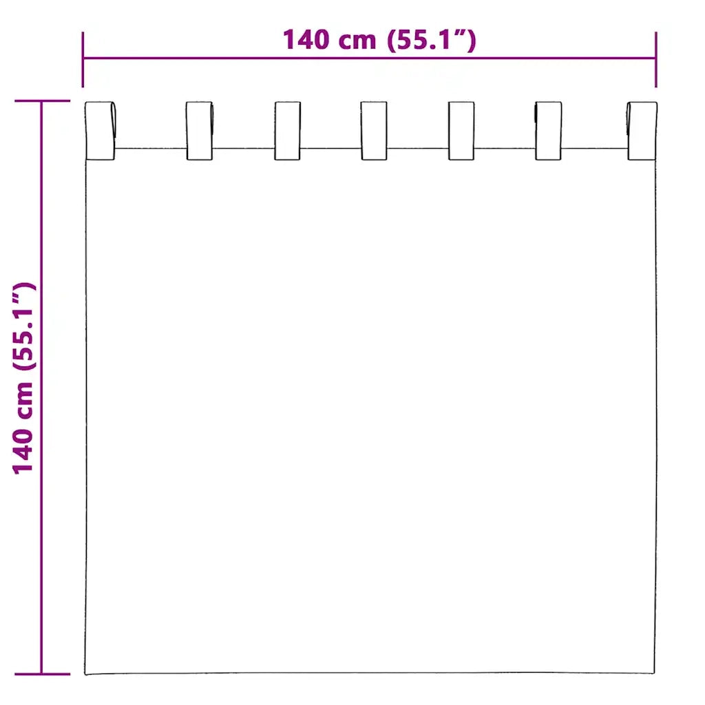 Tende Blackout con Anelli 2 pcs Viola 140 x 140 cm Poliestere 4107598