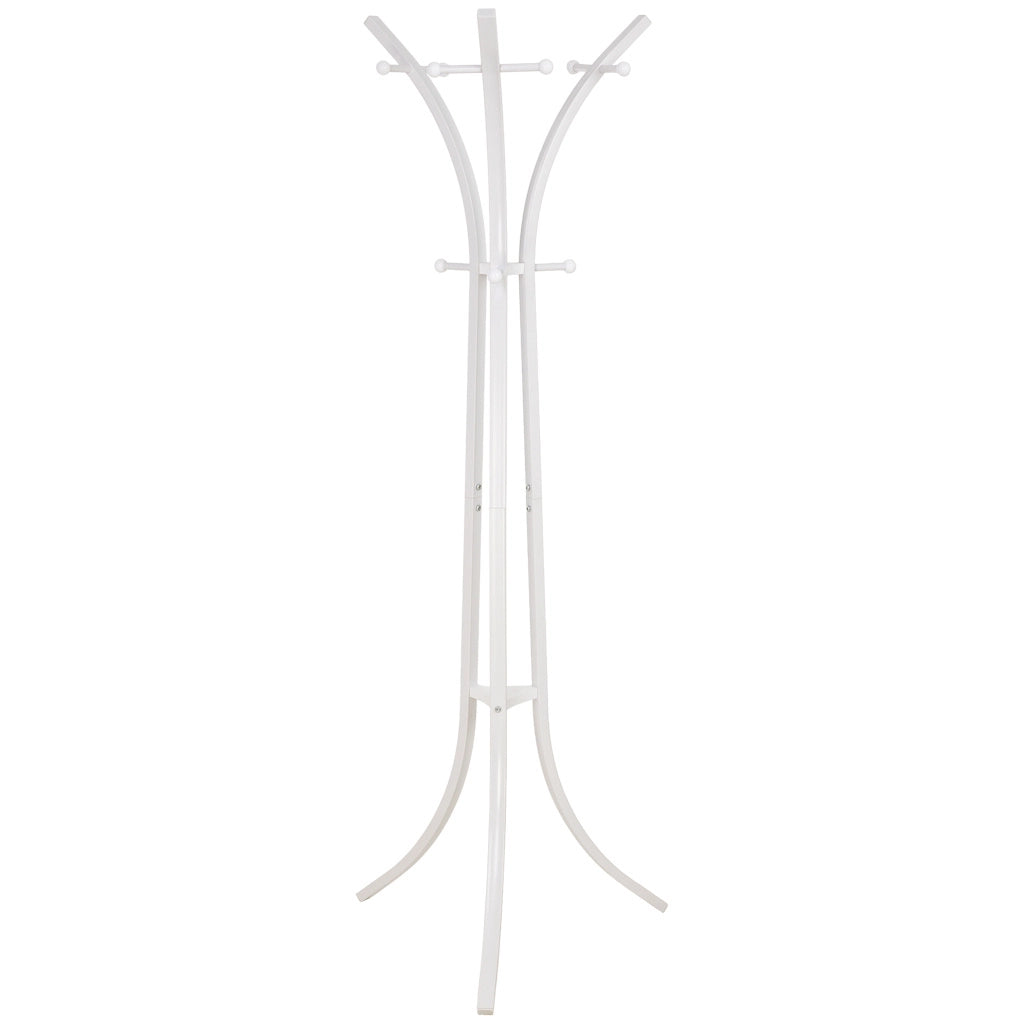 Perchero de metal blanco y 6 ganchos 177x63x51h cm