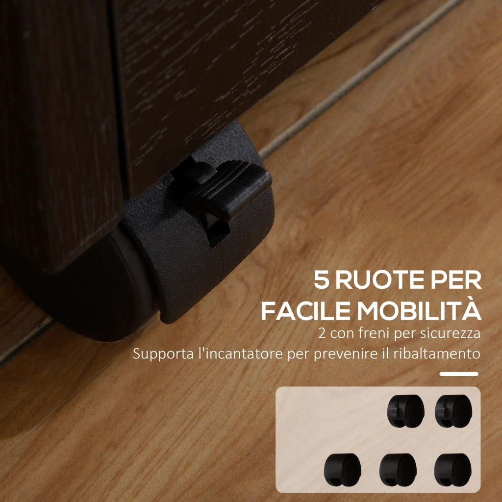 Cassettiera portadocumenti in legno con ruote ¨C Xylo ¨C 3 cassetti, nero, 39x40x65 cm