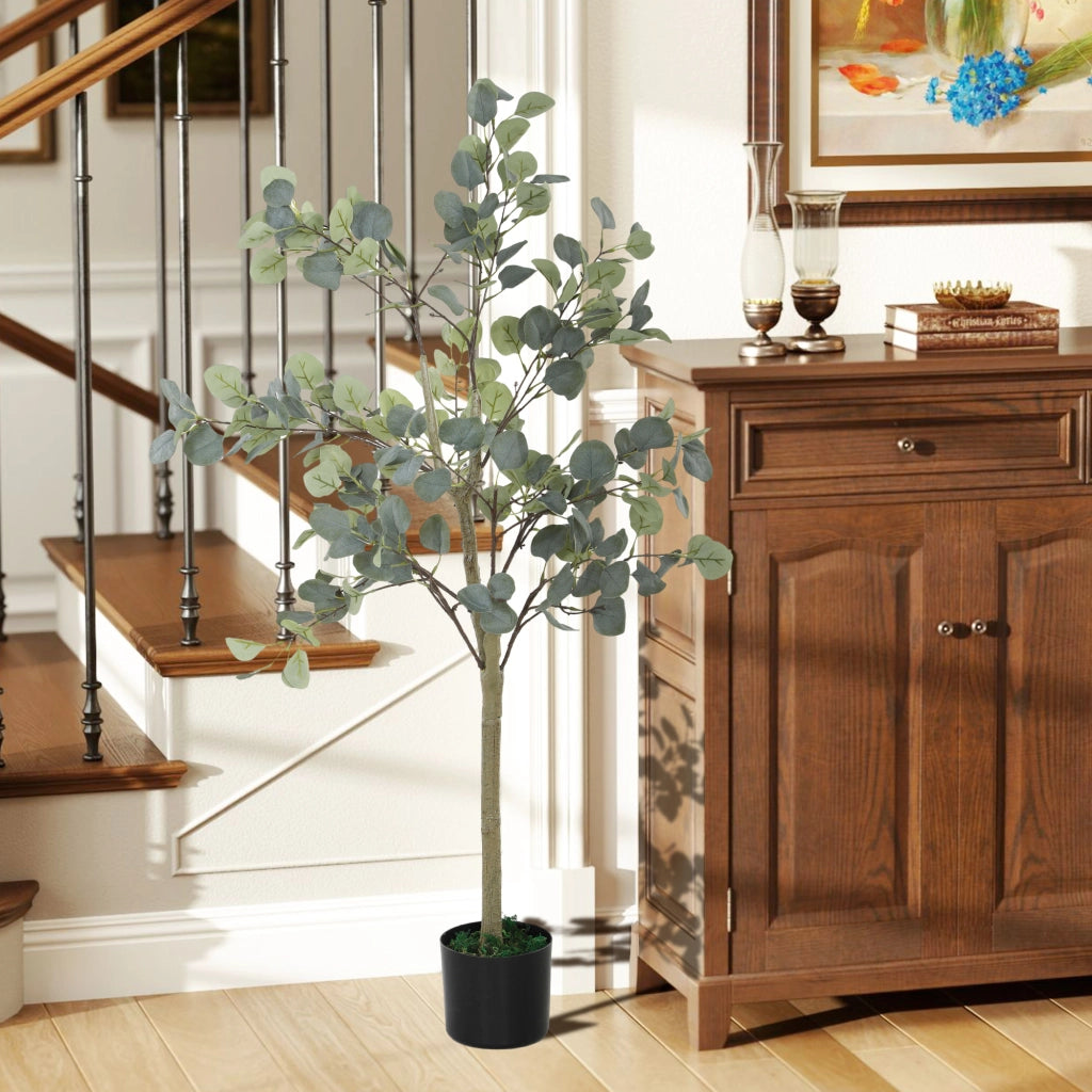 Pianta Artificiale Eucalipto 150 cm in Vaso ¨C zephmum ¨C Verde per Interni