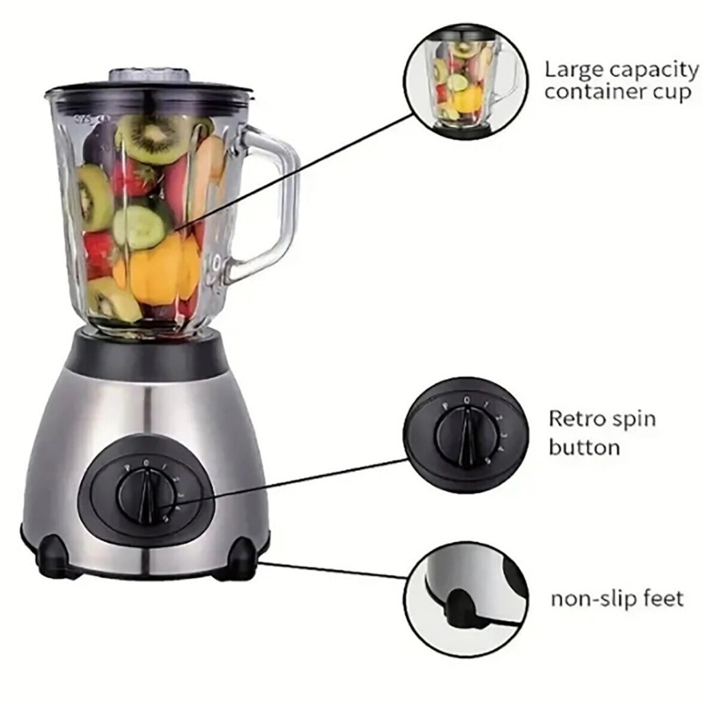 FRULLATORE ELETTRICO 2 IN 1 MACINA CAFFE TRITATUTTO 800W MIXER FRUTTA 1.5L 0471