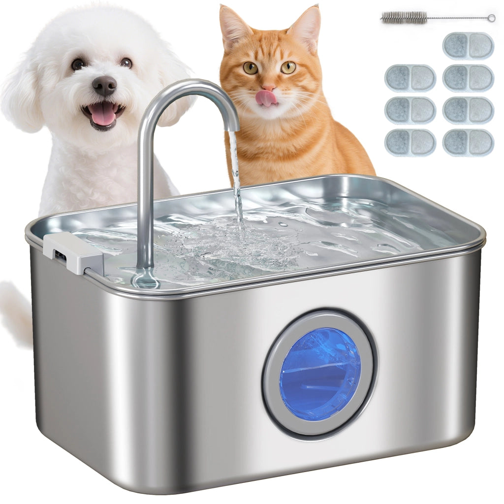 Fontana per Gatti 3,2L ¨C zephmum ¨C Silenziosa con Filtro a Carbone Attivo