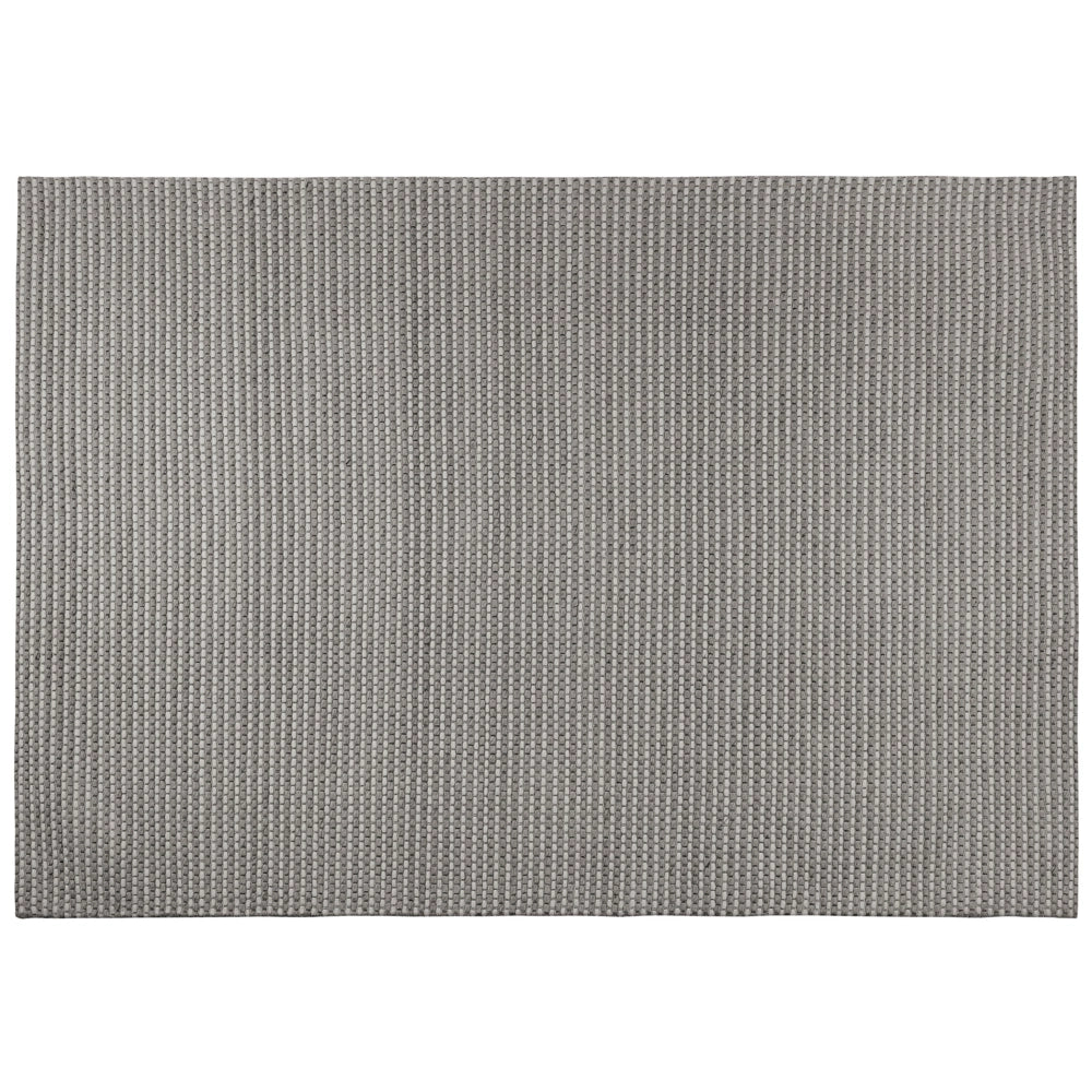 Tappeto Grigio Scuro Lana e Poliestere 160 x 230 cm Trapuntato a Mano Design Classico
