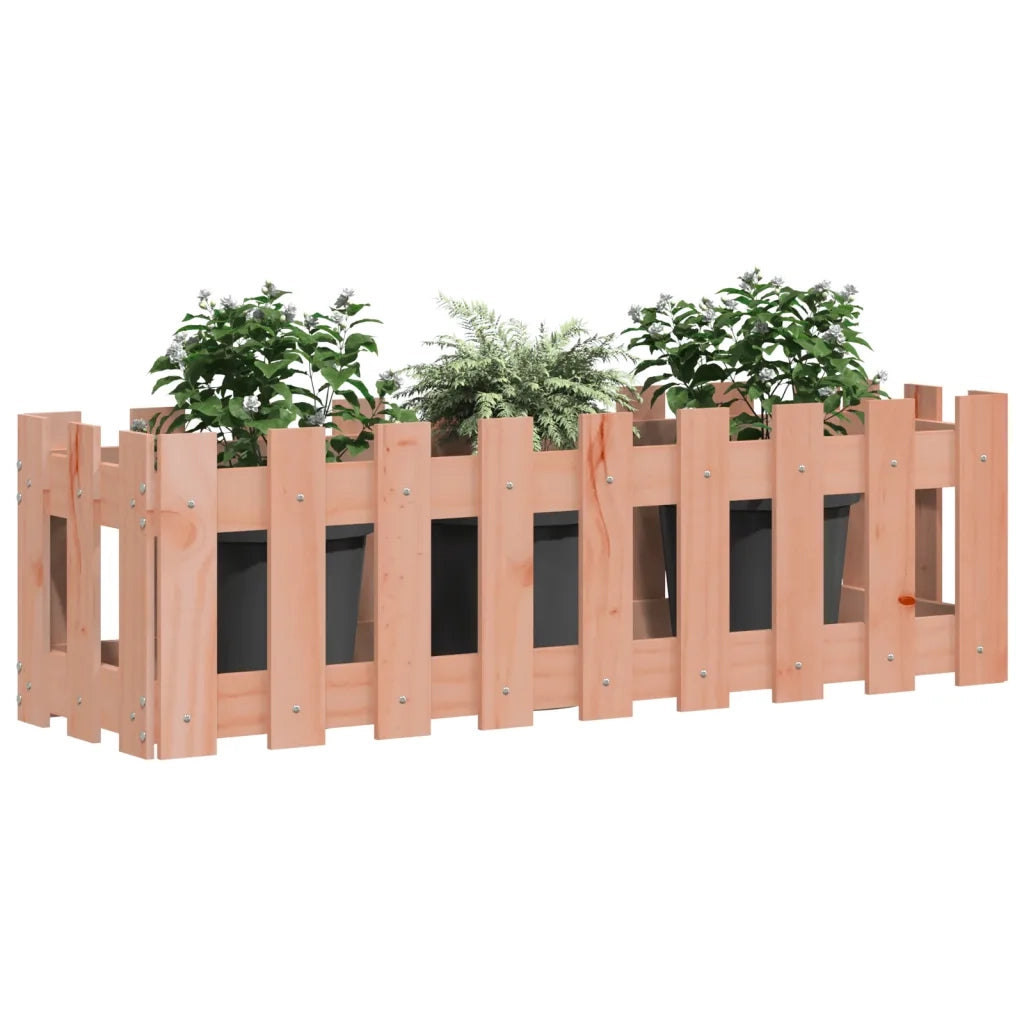 Fioriera | Cassetta per fiori | Vaso Rialzata Giardino Recinzione 100x30x30cm Legno Douglas