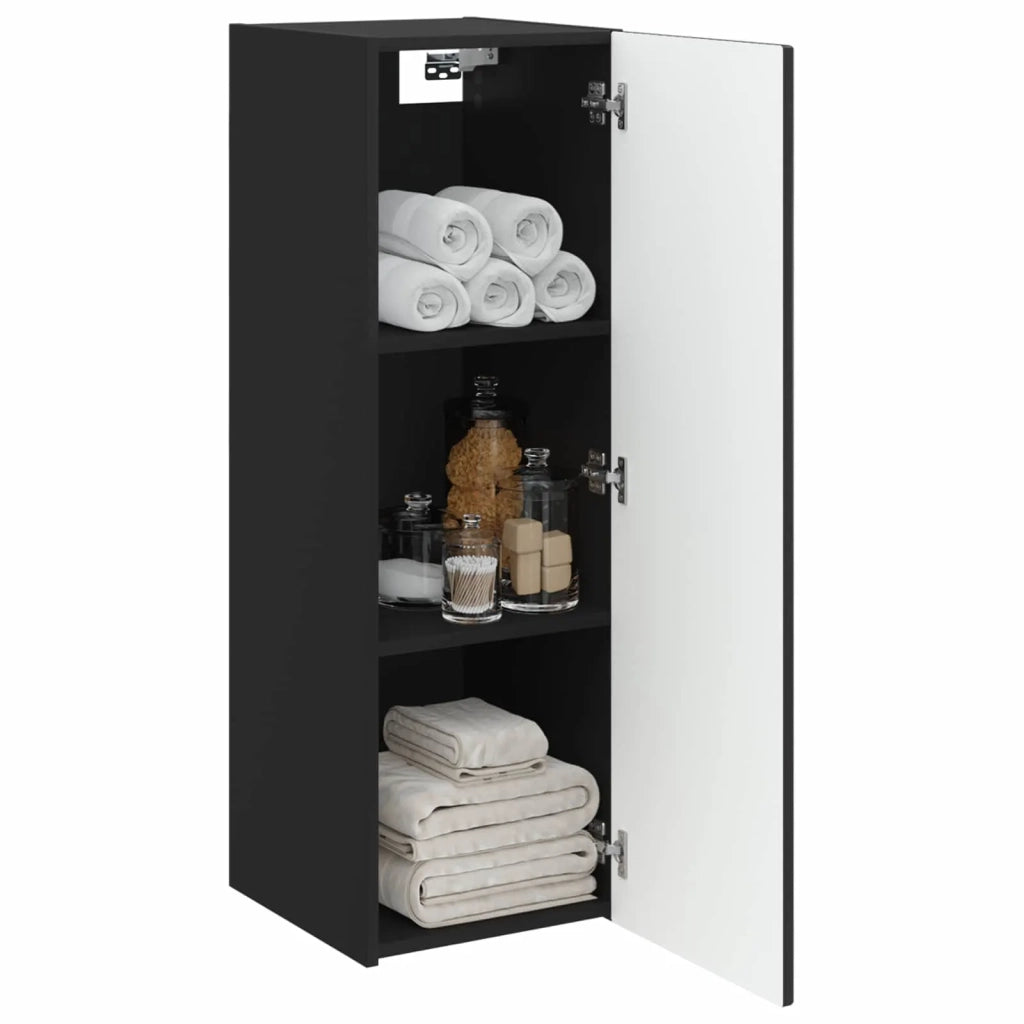 Mobiletto da Bagno | Armadio da bagno a Muro Nero 33 x 34,5 x 60 cm