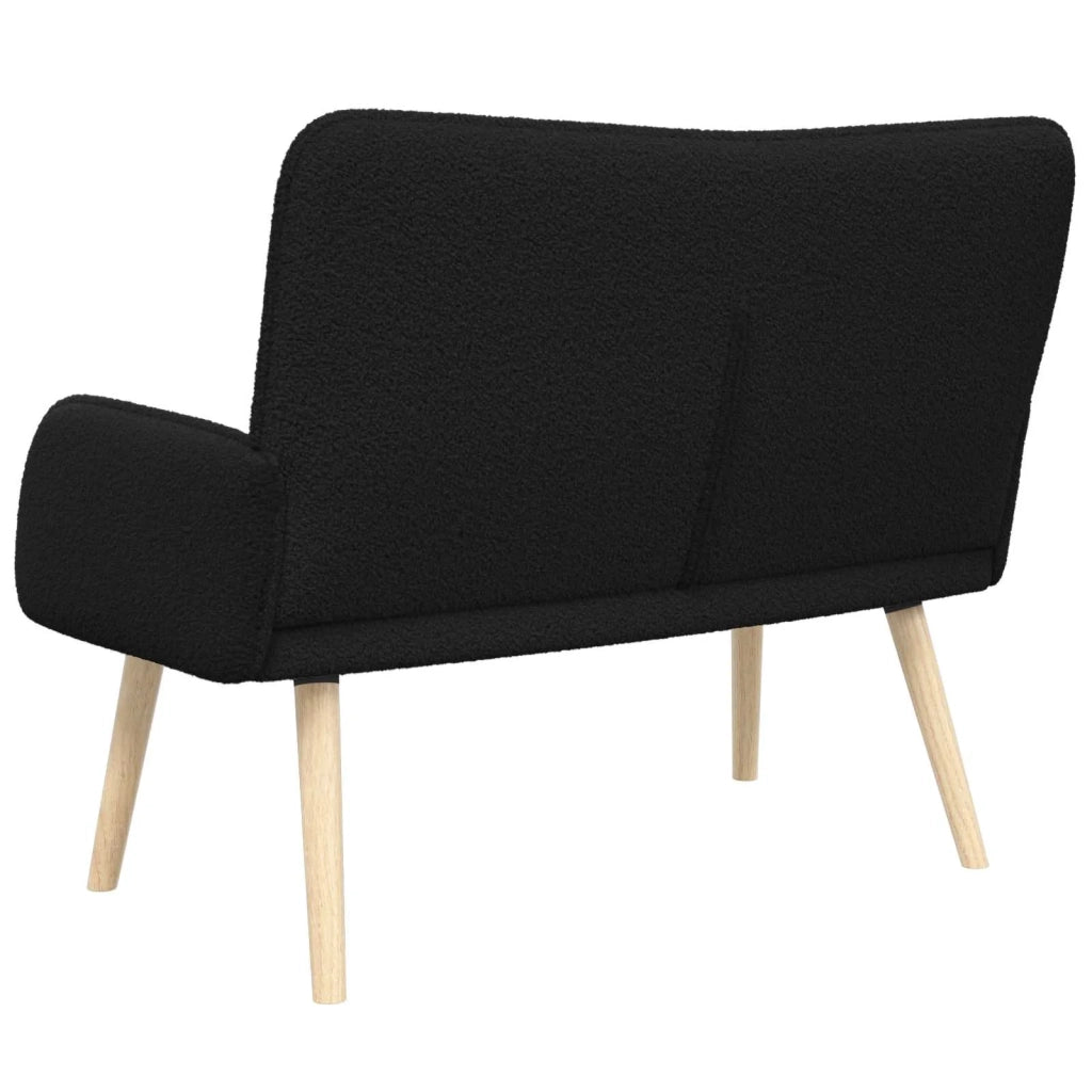 Divano a 2 Posti Nero 115 x 61 x 87 cm Bouclé 42028927
