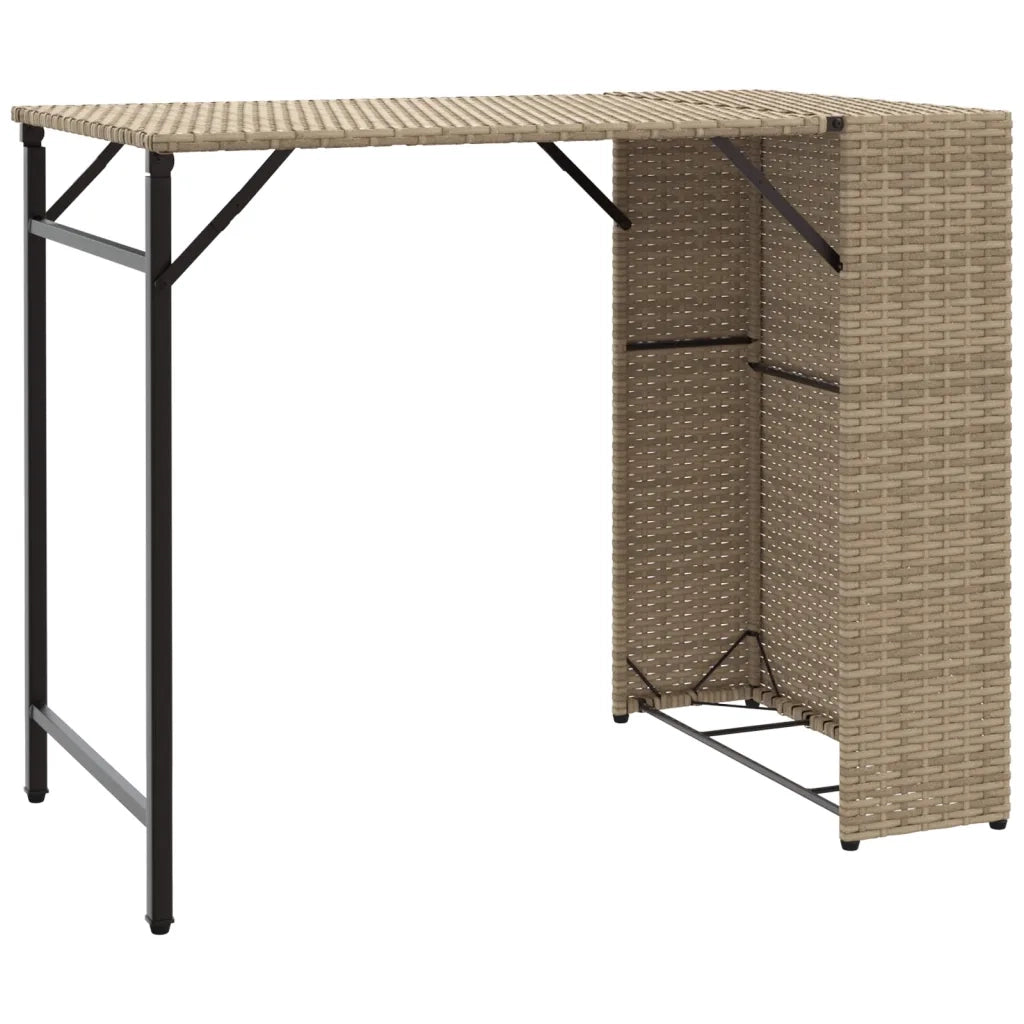 Set da Pranzo da Giardino Pieghevole 5pz Beige in Polyrattan 365947
