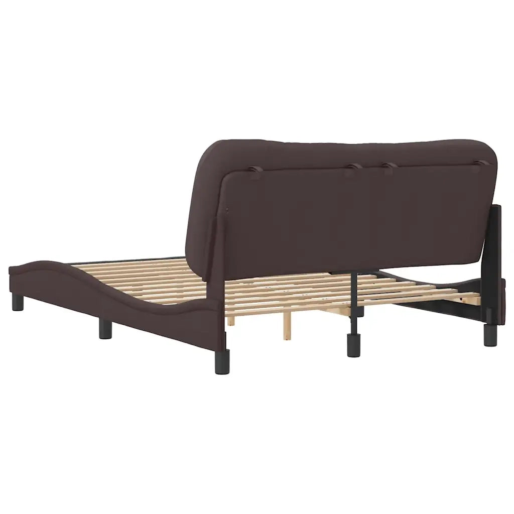 Giroletto senza Materasso-Struttura Letto Hvar Marrone Scuro 140x190 cm Tessuto
