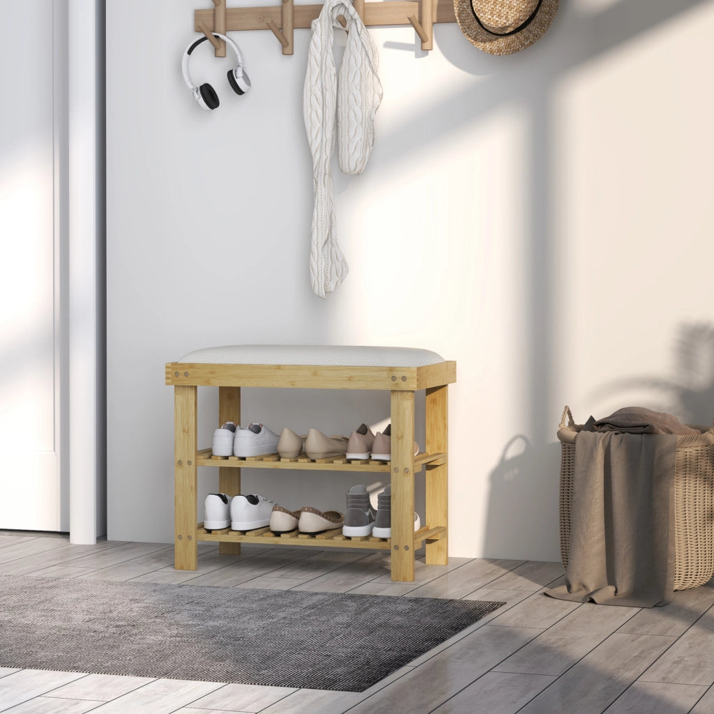 Scarpiera con Cuscino ¨C Minimal ¨C 60x29x49 cm Crema
