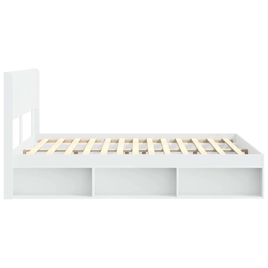 Struttura del letto con stoccaggio e testata Bianco 3414195