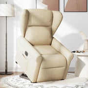 Poltrona Alzapersona Reclinabile Elettrica Crema in Tessuto 3303402