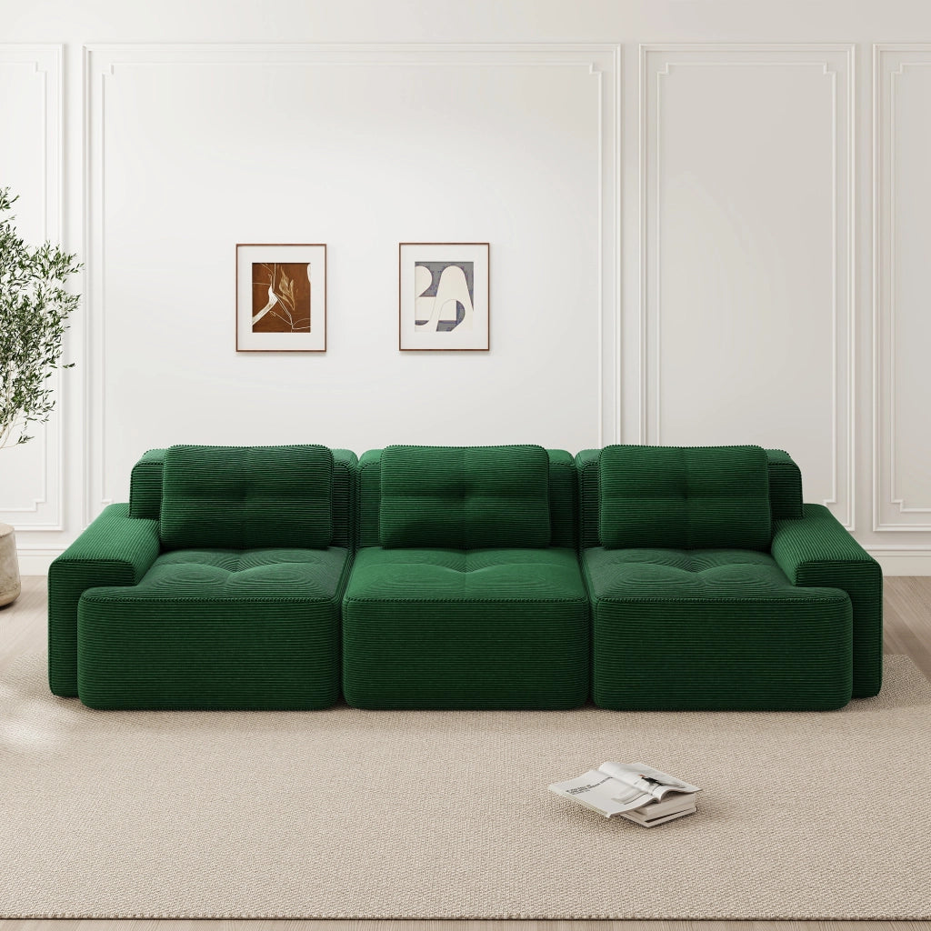 Cloud Modulsofa - Zephmum - 3-Sitzer, Gr¨¹n, Montagefrei