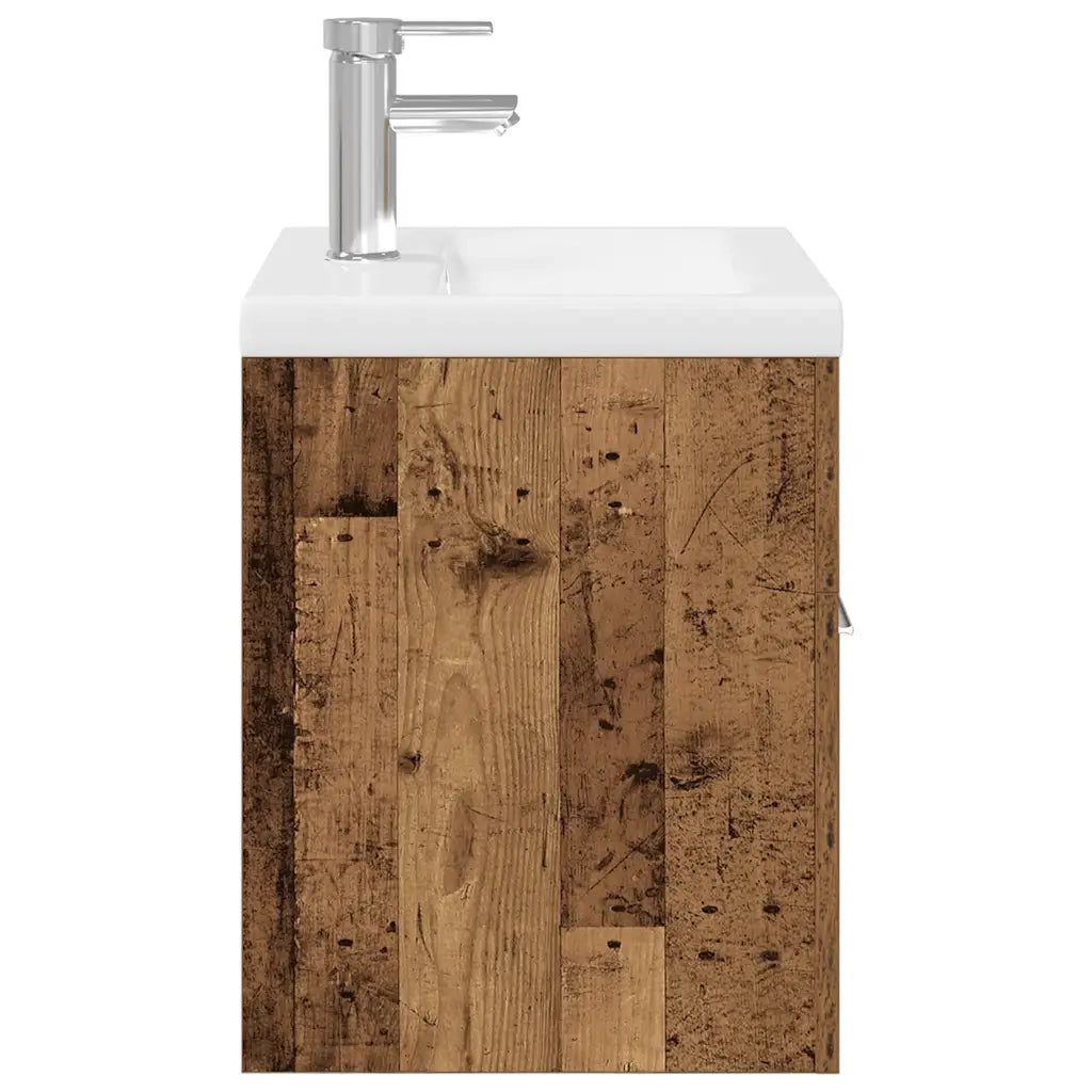 Mobile da Bagno con Lavabo Integrato e Rubinetto-Armadietto da bagno con Lavandino Legno Antico 748985