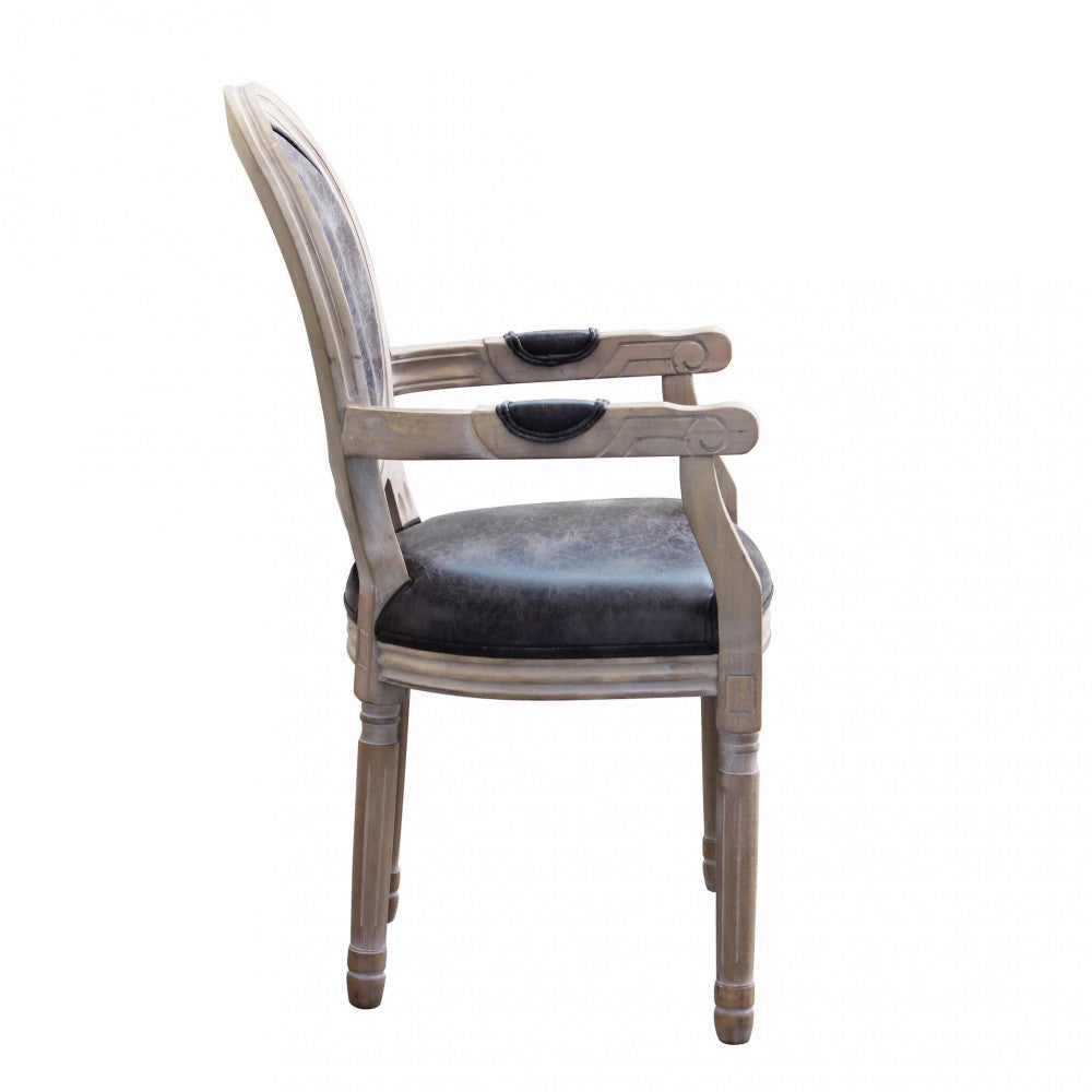 Poltrona Constance in Ecopelle Nera 55x46x96 h cm in Similpelle Nero
