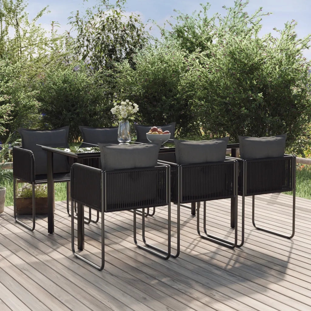 Set da Pranzo da Giardino 7 pz Nero 3156497