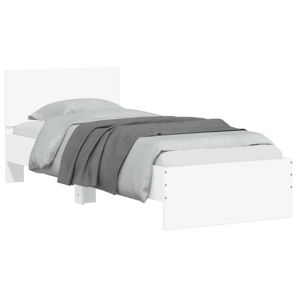 Giroletto con Testiera e LED Bianco 75x190 cm 838841