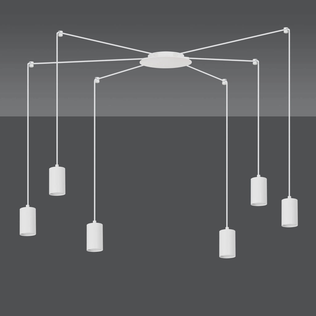 Emibig Traker lampadario bianco 6xGU10 LED regolabile