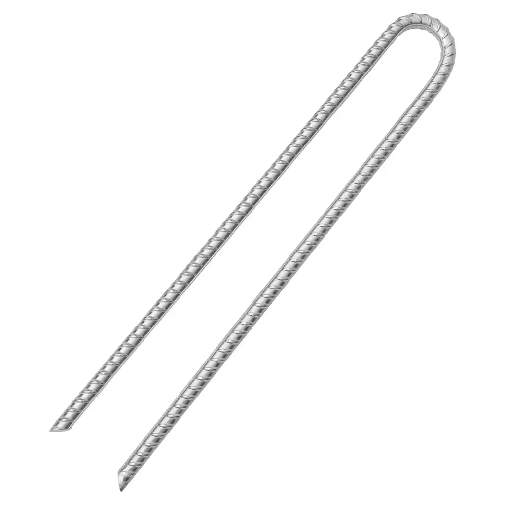 Picchetti Tenda 12 pz Forma di U 41,5 cm ?12 mm Acciaio Zincato CFW6076483