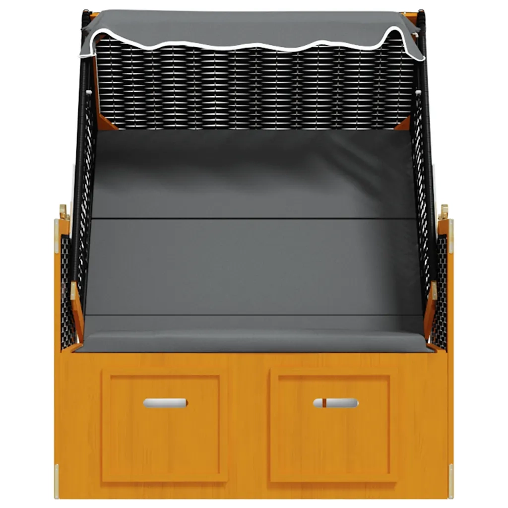 Strandkorb e Tettoria Polyrattan Legno Massello Nero Antracite CFW6777725