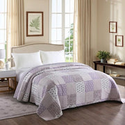 Bedsprei a due posti a patchwork blu e bianco 220x240cm
