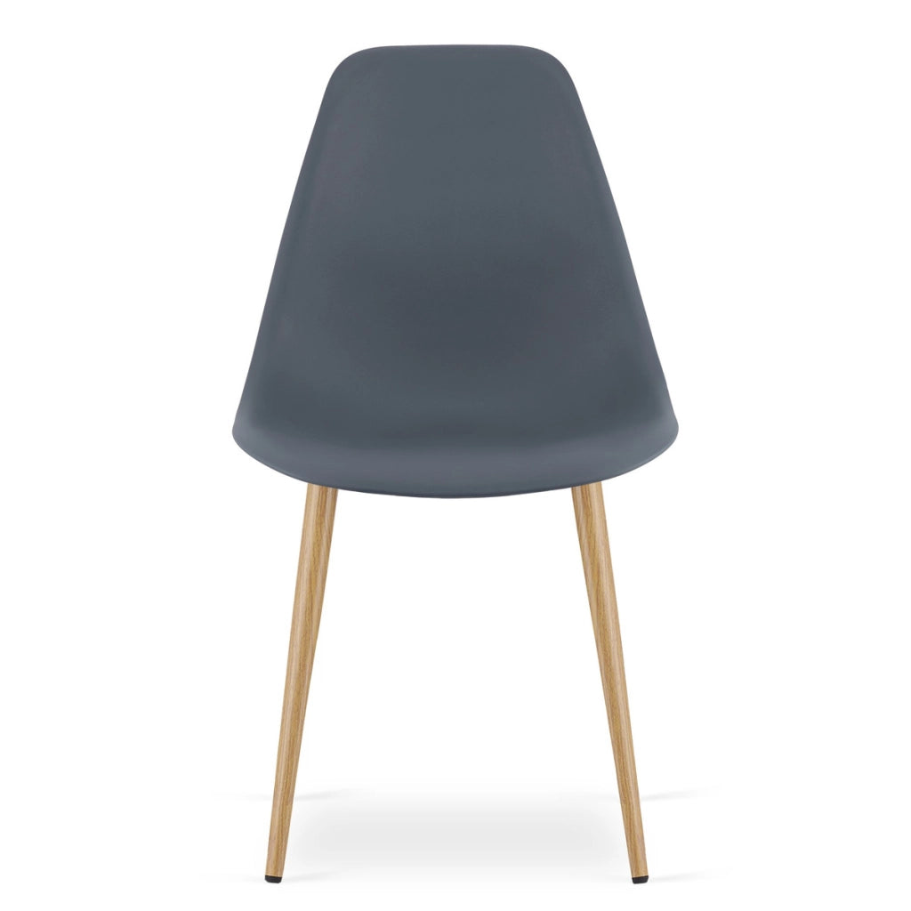 Set di 2 sedie WAT scandinave grigio ardesia e legno