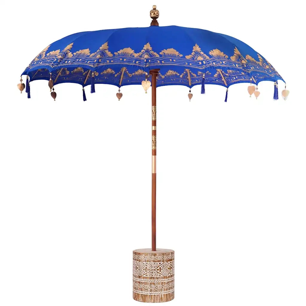 Ombrello balinese con base Blu 215 x 215 x 260 cm