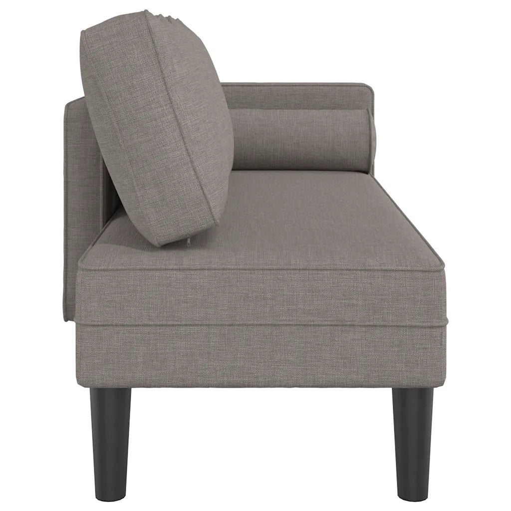 Chaise Longue con Cuscini Tortora in Tessuto 4007583