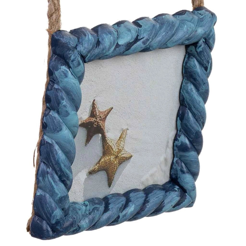 Cornice portafoto in legno blu, 13x2x56h cm