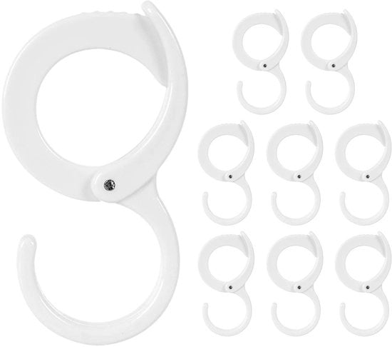 Hanger a muro in plastica da 9 pezzi - Hanger antivendita per abbigliamento e accessori da cucina - Materiale ecologico