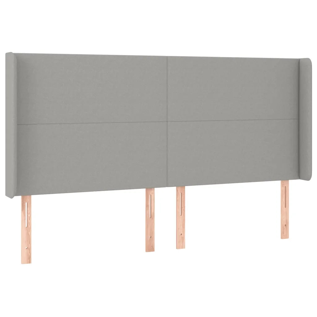 Testiera a LED-Testata con LED Grigio Chiaro 163x16x118/128 cm in Tessuto 314810