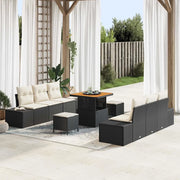 Set Divano da Giardino con cuscino 9 pcs Nero polyrattan 3362735