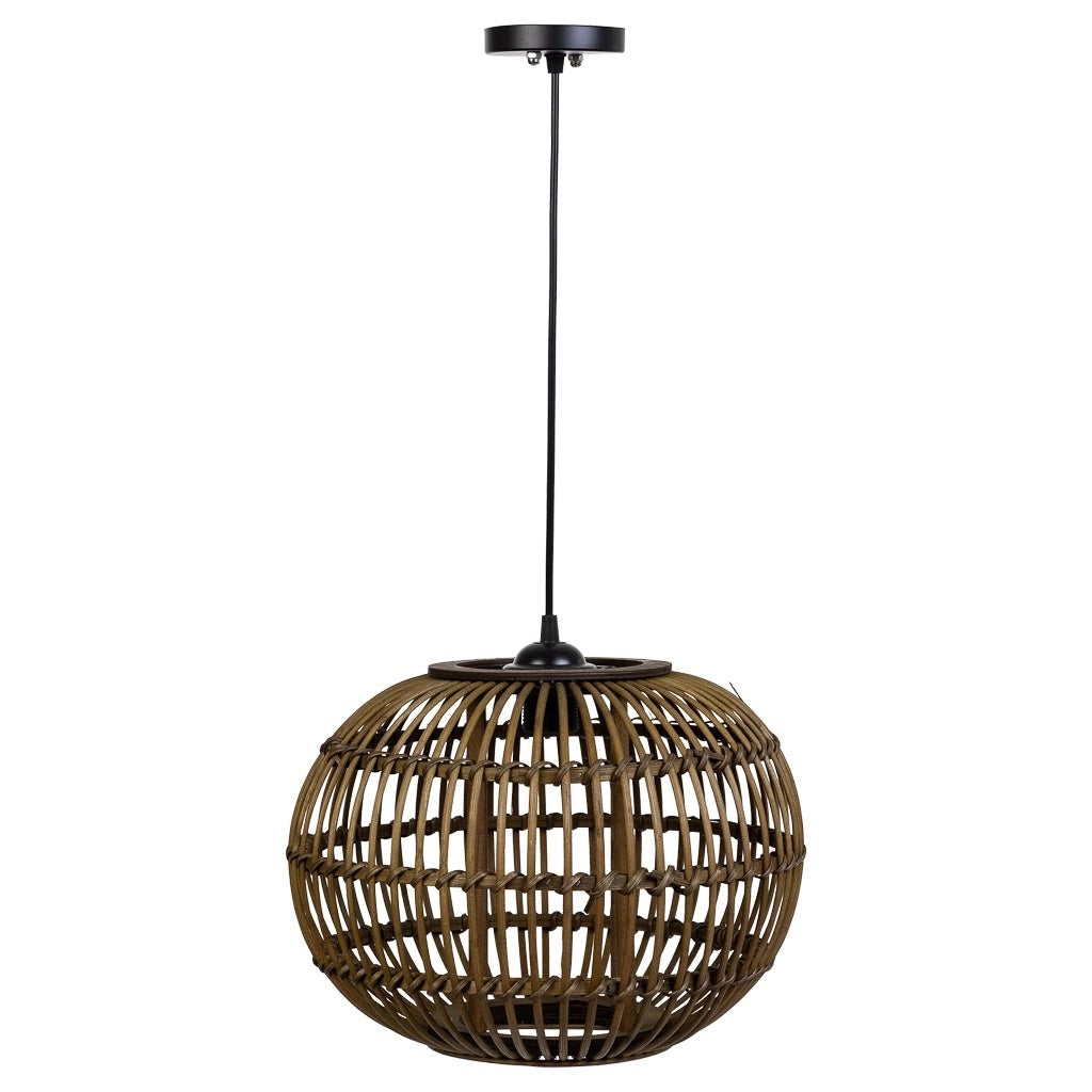Lampada da soffitto in bambù marrone, D37x27h cm