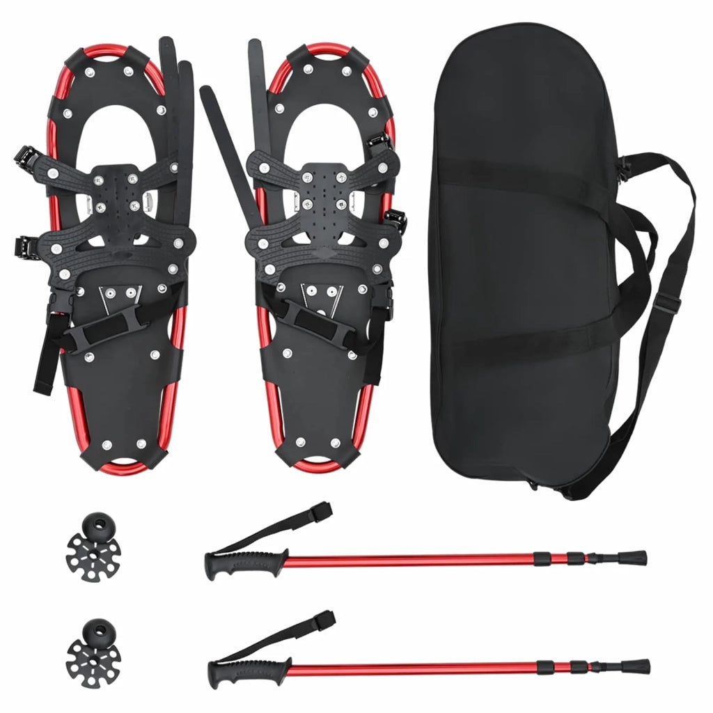 Racchette da neve 3 in 1 con bastoni da trekking Rosso e Nero CFW5825015