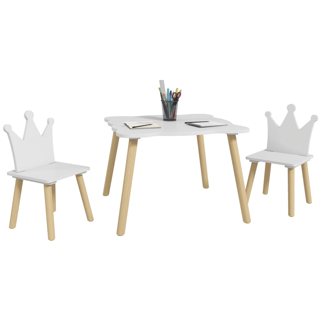 Tavolo da pranzo con 2 sedie ¨C Minimal ¨C bianco e legno 60x60x44 cm