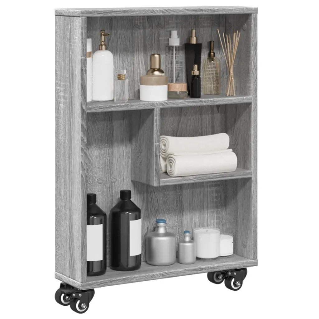 Carrello Stretto Grigio Sonoma 48x13x68 cm in Truciolato CFW5233766